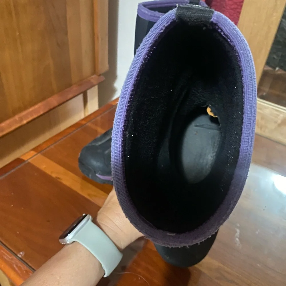 Arctic Storm Kids Black and Purple Winter Boots